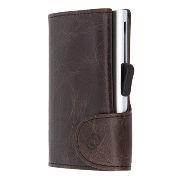 ΔΕΡΜΑΤΙΝΟ ΠΟΡΤΟΦΟΛΙ - ΚΑΡΤΟΘΗΚΗ C-SECURE DARK BROWN VINTAGE