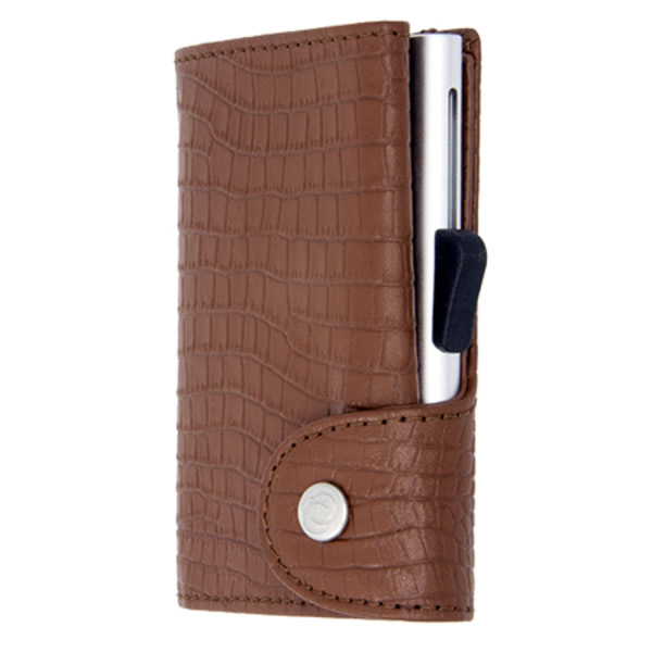 ΔΕΡΜΑΤΙΝΟ ΠΟΡΤΟΦΟΛΙ - ΚΑΡΤΟΘΗΚΗ C-SECURE CROCO BROWN