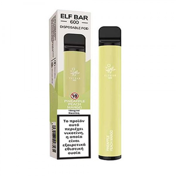 ELF BAR 600 18MG 2ML PINEAPPLE PEACH MANGO