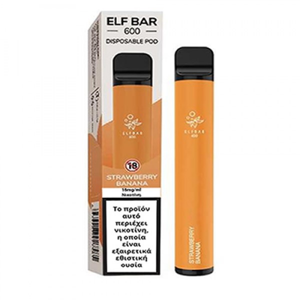 ELF BAR 600 18MG 2ML STRAWBERRY BANANA