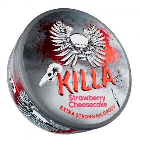 KILLA ΜΑΣΩΜΕΝΗ ΝΙΚΟΤΙΝΗ STRAWBERRY CHEESECAKE EXTRA STRONG (ΧΩΡΙΣ ΚΑΠΝΟ) 