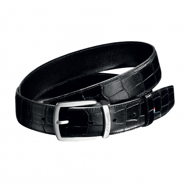 ΖΩΝΗ EURO S.T.DUPONT CROCODILE ΜΑΥΡΗ