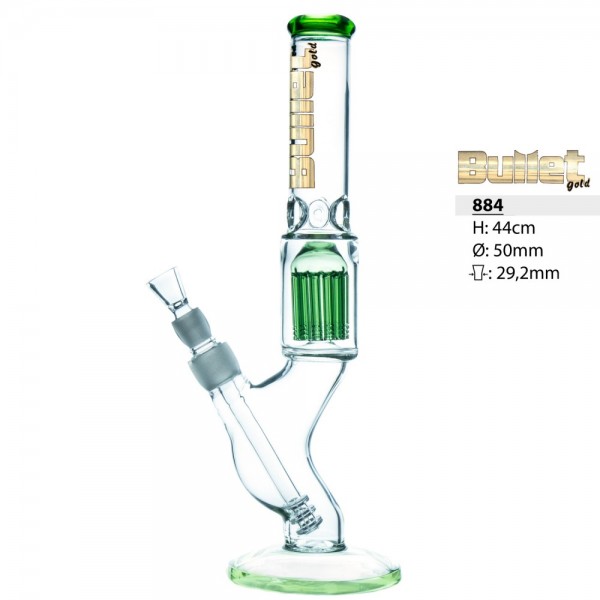 BONG BULLET GOLD HEAVY GLASS 884