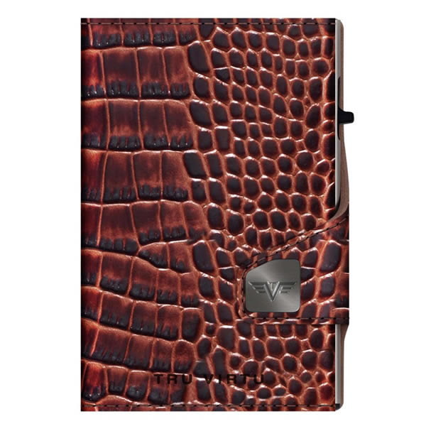 ΠΟΡΤΟΦΟΛΙ TRU VIRTU CLICK & SLIDE CROCO BROWN