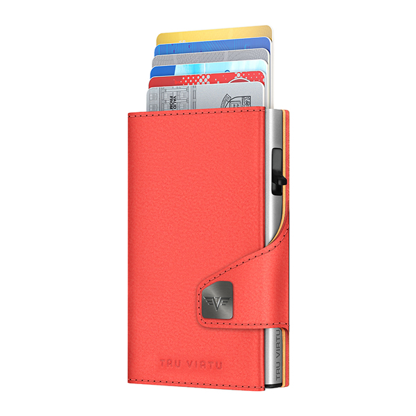 ΠΟΡΤΟΦΟΛΙ TRU VIRTU CLICK & SLIDE VEGAN BIO APPLE CORAL/ SILVER