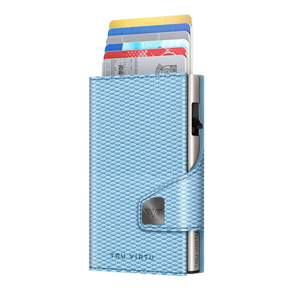 ΠΟΡΤΟΦΟΛΙ TRU VIRTU CLICK & SLIDE RHOMBUS LIGHT BLUE