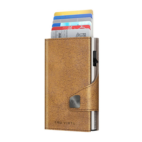 ΠΟΡΤΟΦΟΛΙ TRU VIRTU CLICK & SLIDE GLITTER GOLDBROWN