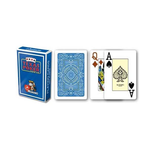 PLAY CARDS MODIANO TEXAS POKER SINGLE DECK BLUE