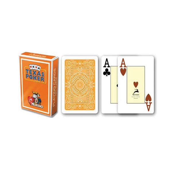 ΤΡΑΠΟΥΛΑ MODIANO TEXAS POKER SINGLE DECK ΠΟΡΤΟΚΑΛΙ