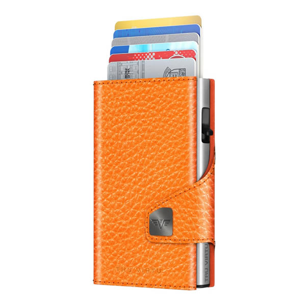 ΠΟΡΤΟΦΟΛΙ TRU VIRTU CLICK & SLIDE PEBBLE ORANGE/ SILVER