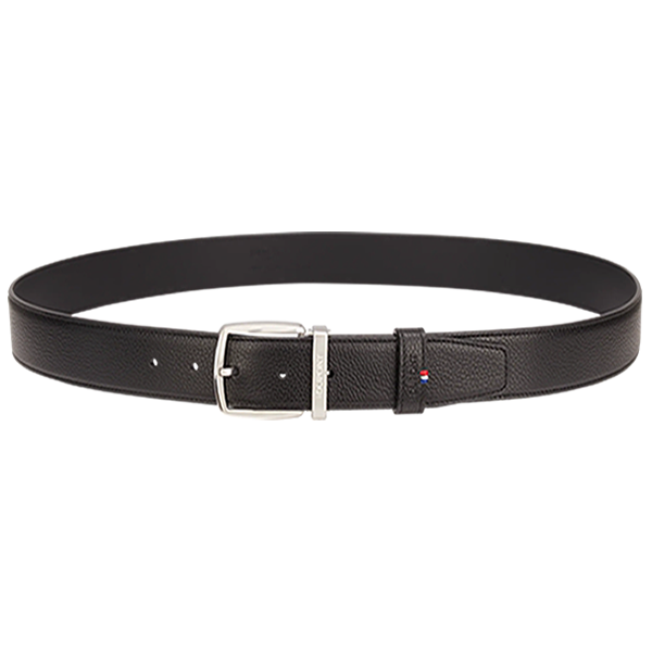 S.T. DUPONT LINE D BELT PALLADIUM GRAINED BLACK 35MM