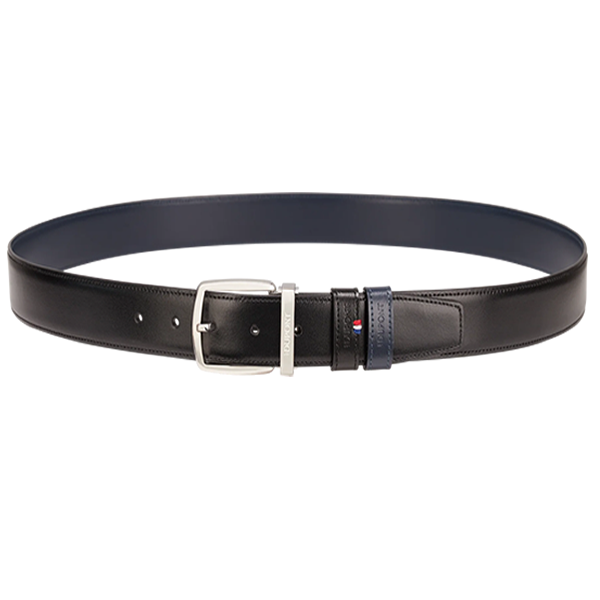 S.T. DUPONT LINE D REVERSIBLE BELT PALLADIUM BLACK AND NAVY 35MM