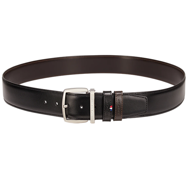 S.T. DUPONT LINE D REVERSIBLE BELT PALLADIUM BLACK AND BROWN 35MM