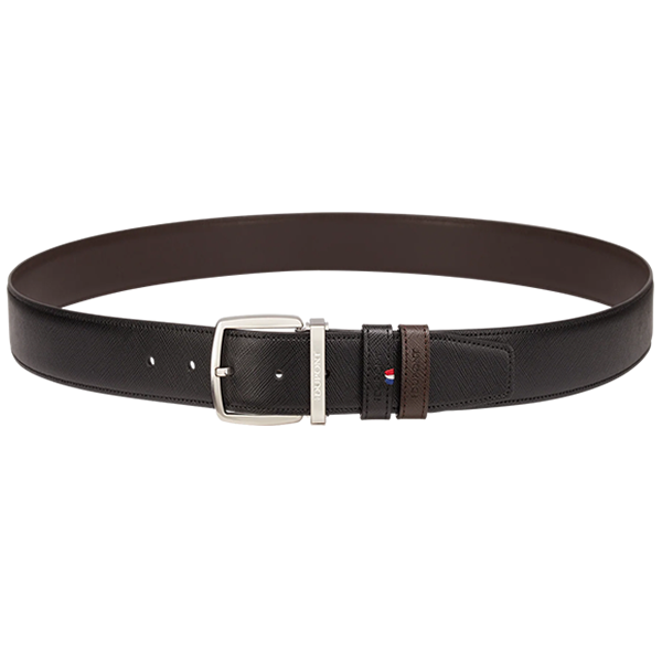 S.T. DUPONT LINE D REVERSIBLE BELT PALLADIUM BLACK SAFIANO 35MM