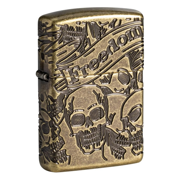 ΑΝΑΠΤΗΡΑΣ ZIPPO ARMOR® ANTIQUE FREEDOM SKULL BRASS