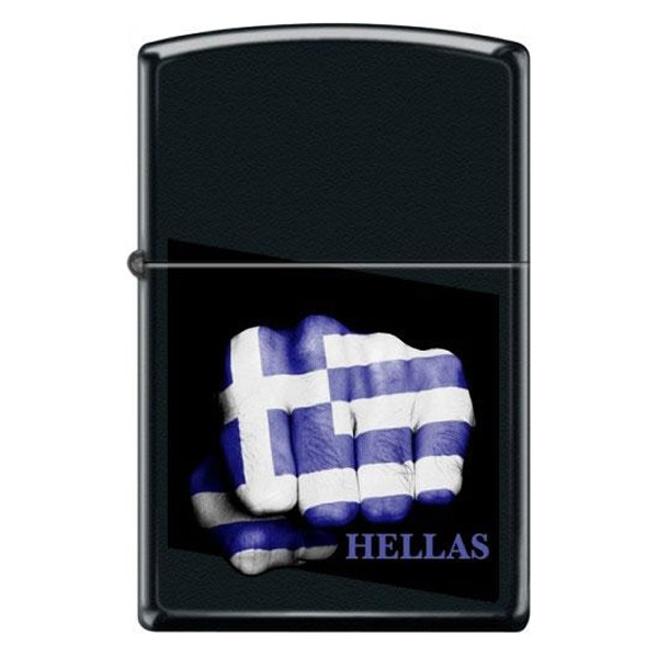 ΑΝΑΠΤΗΡΑΣ ZIPPO BLACK MATTE GREEK FLAG