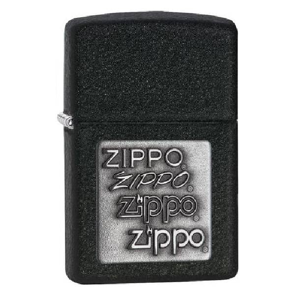 ΑΝΑΠΤΗΡΑΣ ZIPPO BLACK CRACKLE SILVER ZIPPO LOGO
